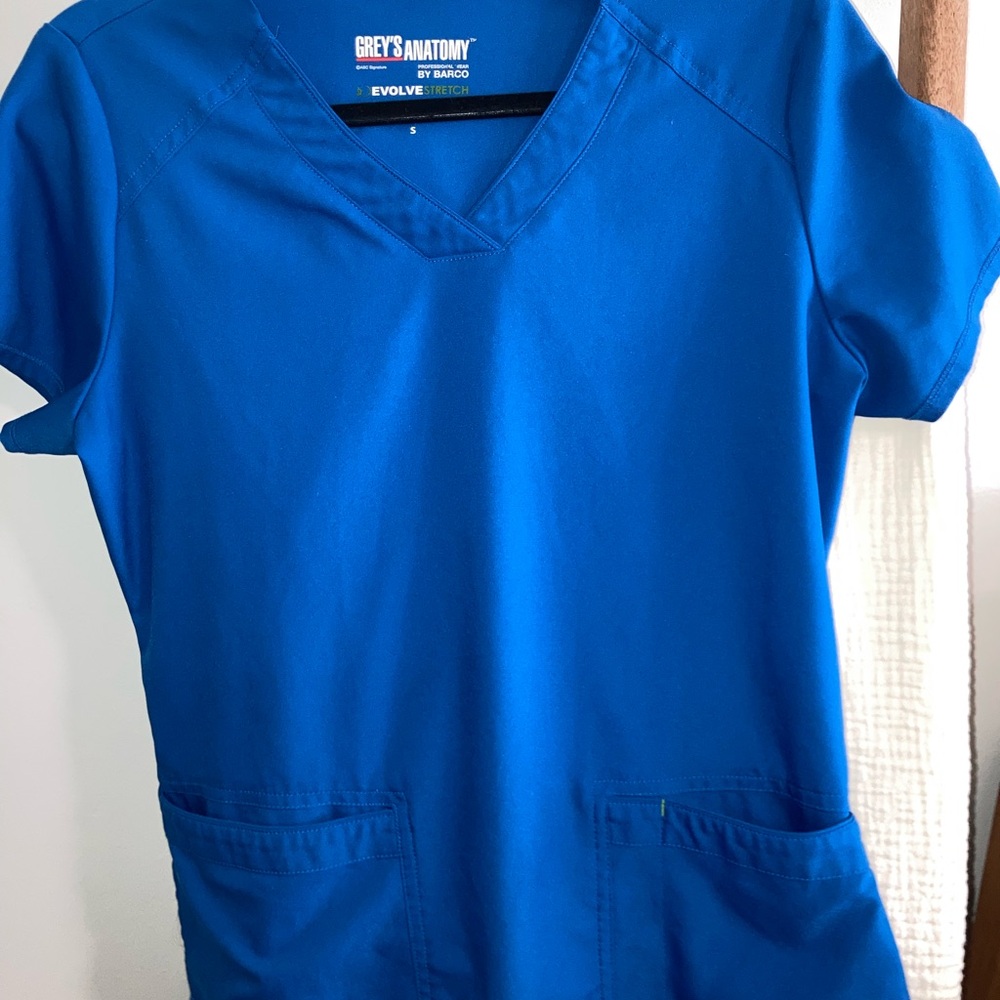 Grey's Anatomy Bright Blue V-Neck Scrub Top